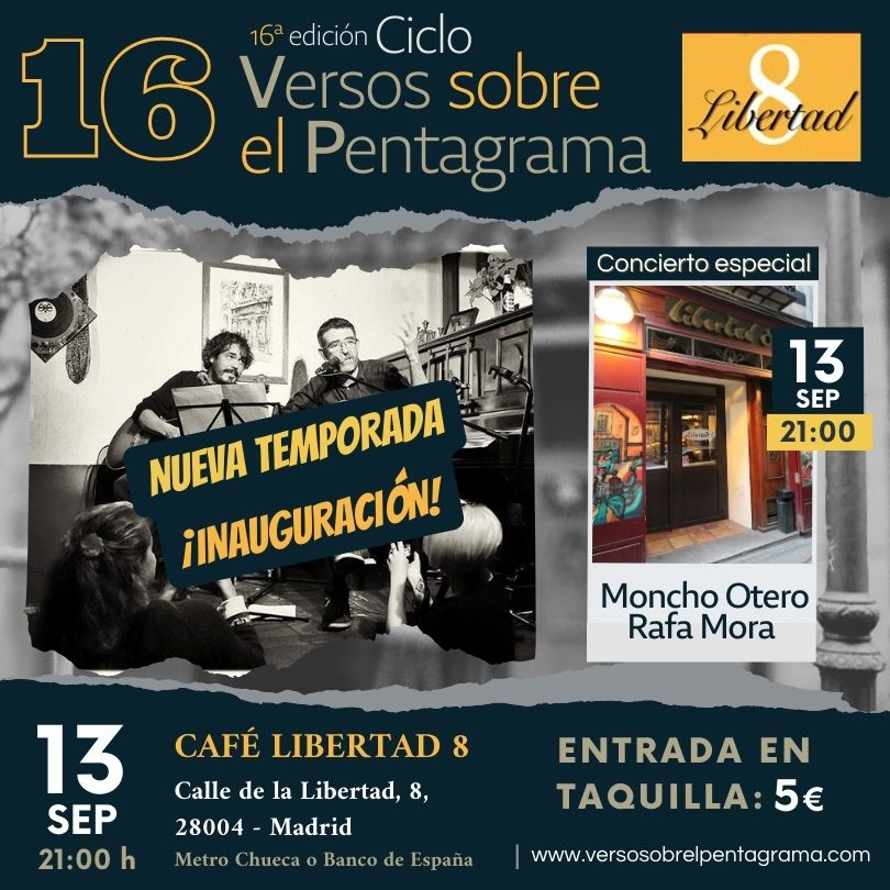 Inauguración de la 16ª temporada de Versos sobre el Pentagrama en el Café Libertad 8. Inauguración de la 16ª temporada de Versos sobre el Pentagrama en el Café Libertad 8.